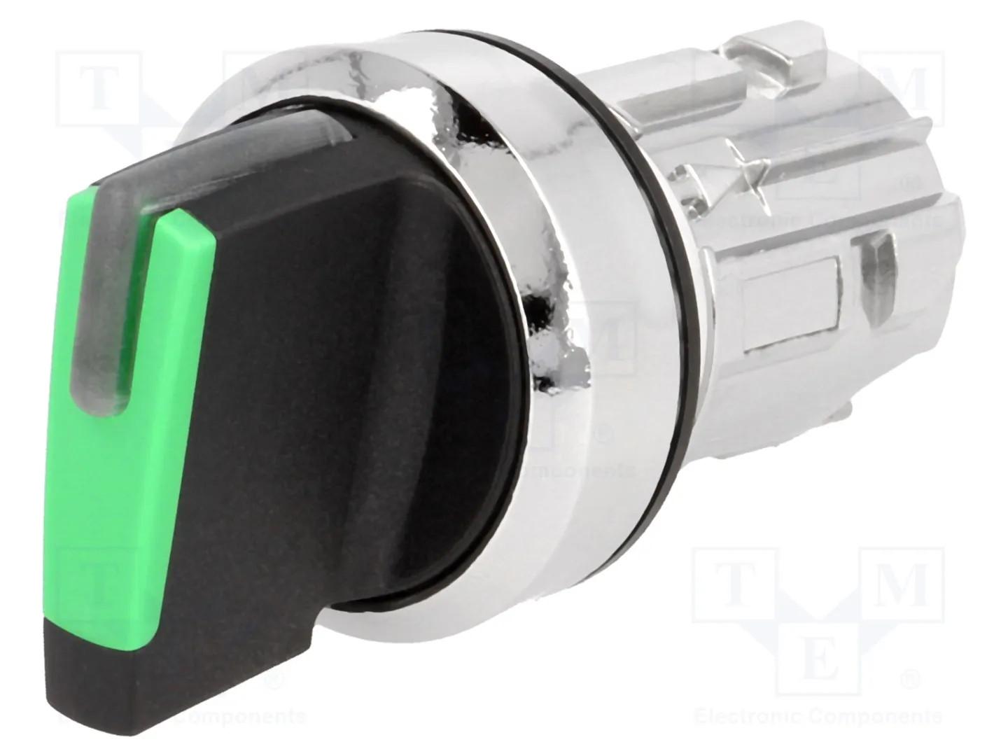 SEL SW, 2POS, MOM, SHORT HANDLE, GRN