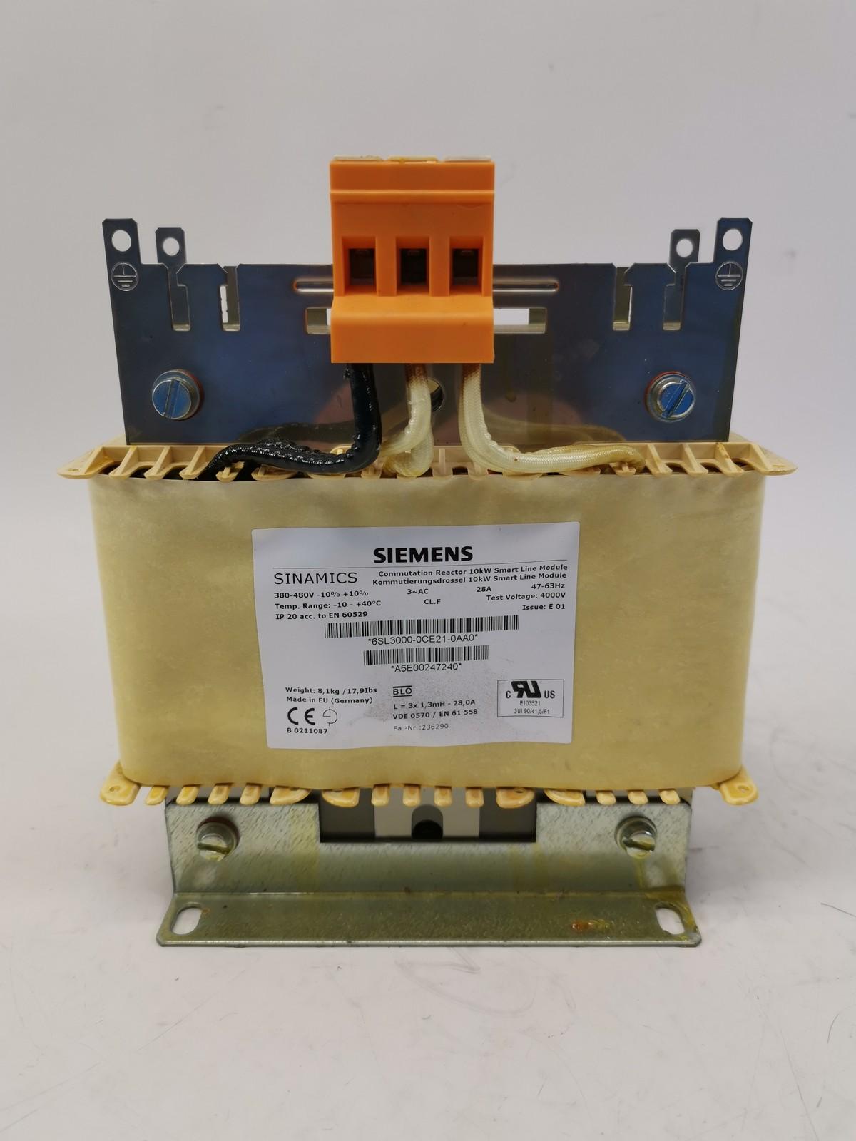 Siemens SINAMICS 10kW Line Reactor 6SL3000-0CE21-0AA0