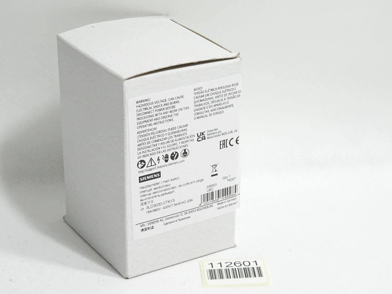 Main switch 3-pole Rated