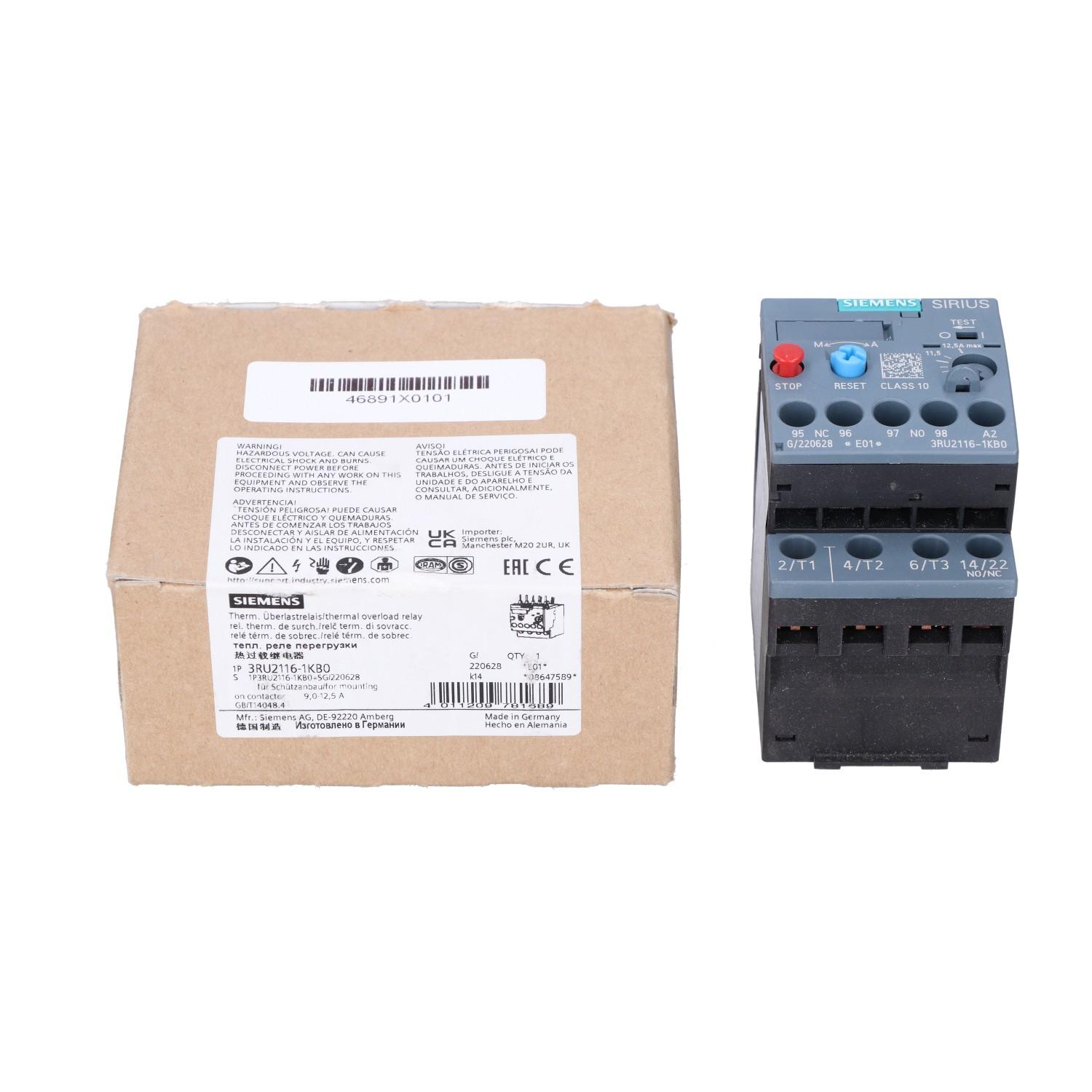 OVERLOAD RELAY CL10 S00 9-12.5A SCREW