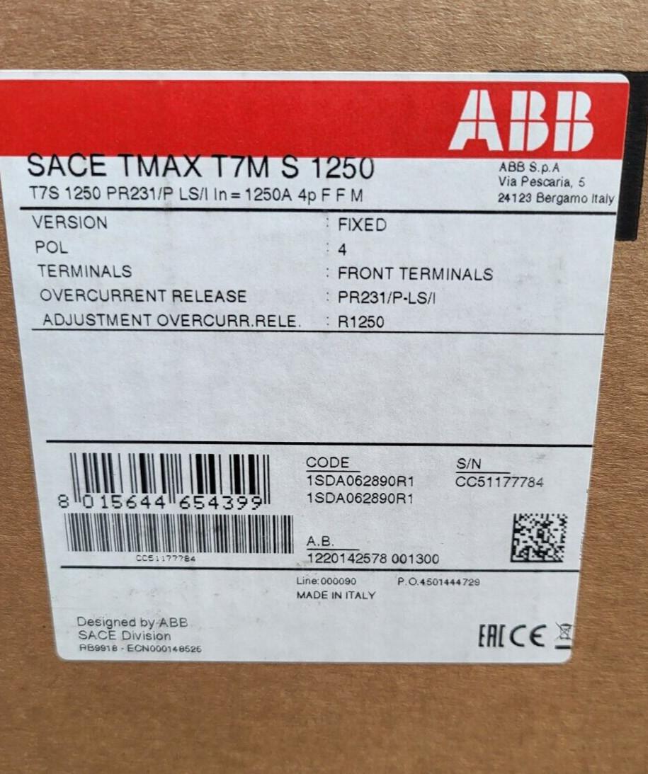 T7S 1250 PR231/P LS/I In=1250A 4p F F M