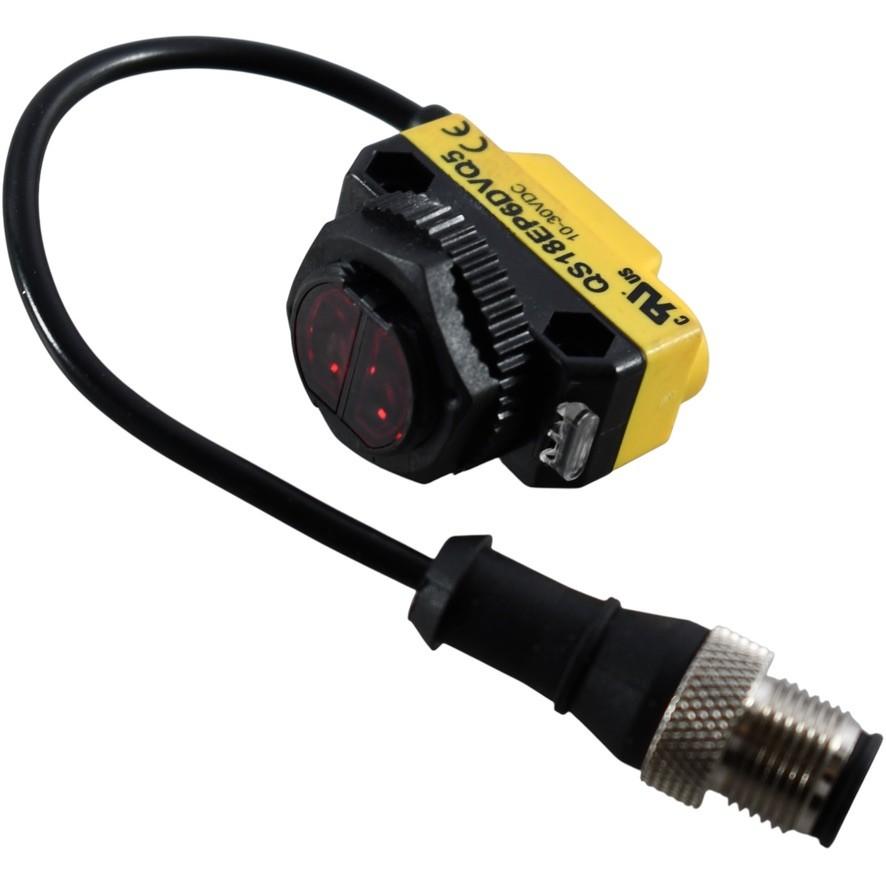 WORLD-BEAM QS18 Series: Diffuse, Range: 600 mm, Input: 10-30 V dc, Output: Complementary Solid State PNP, Integral Euro-Style Quick-Disconnect Connector