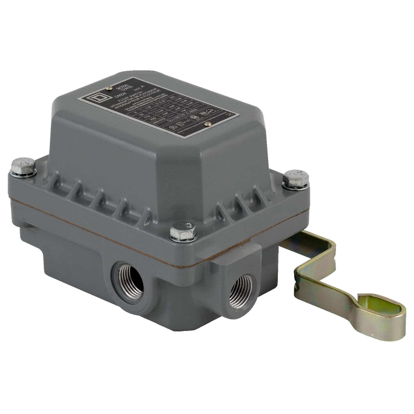 Float switch, Square D Pumptrol, open tank, NEMA 7/9, pedestal mounted, 2 NC DPST DB contacts