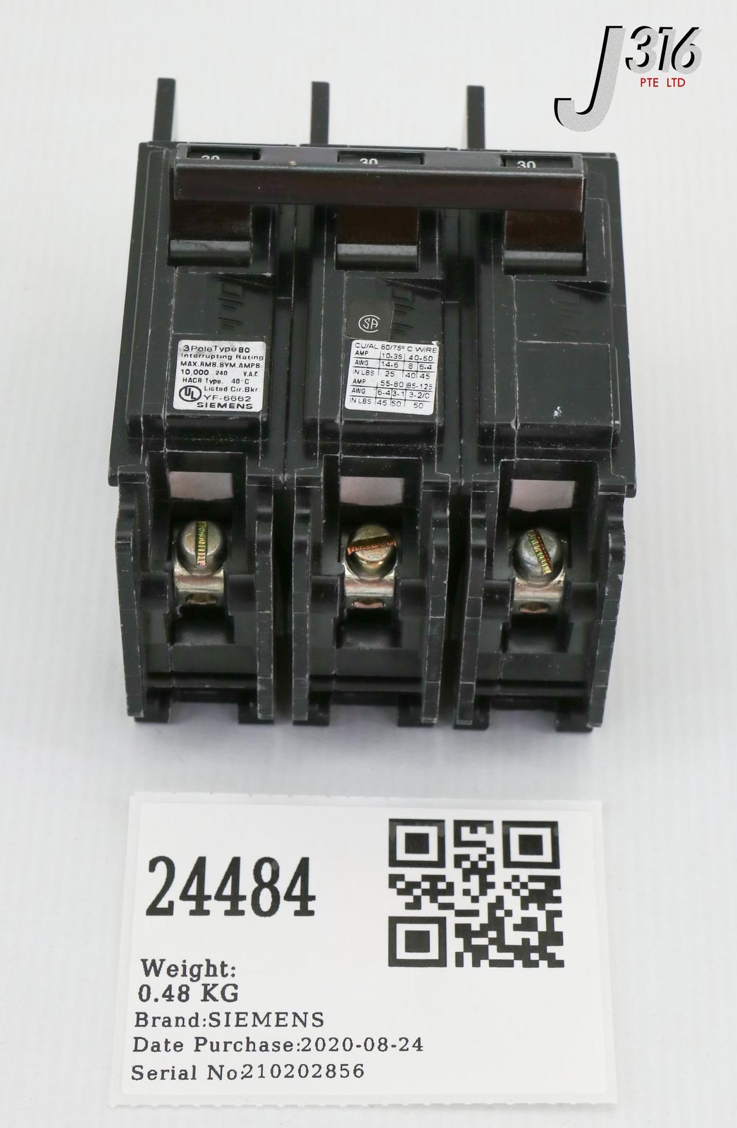 BRKR BQ 3P 240V 30A 10K LUG