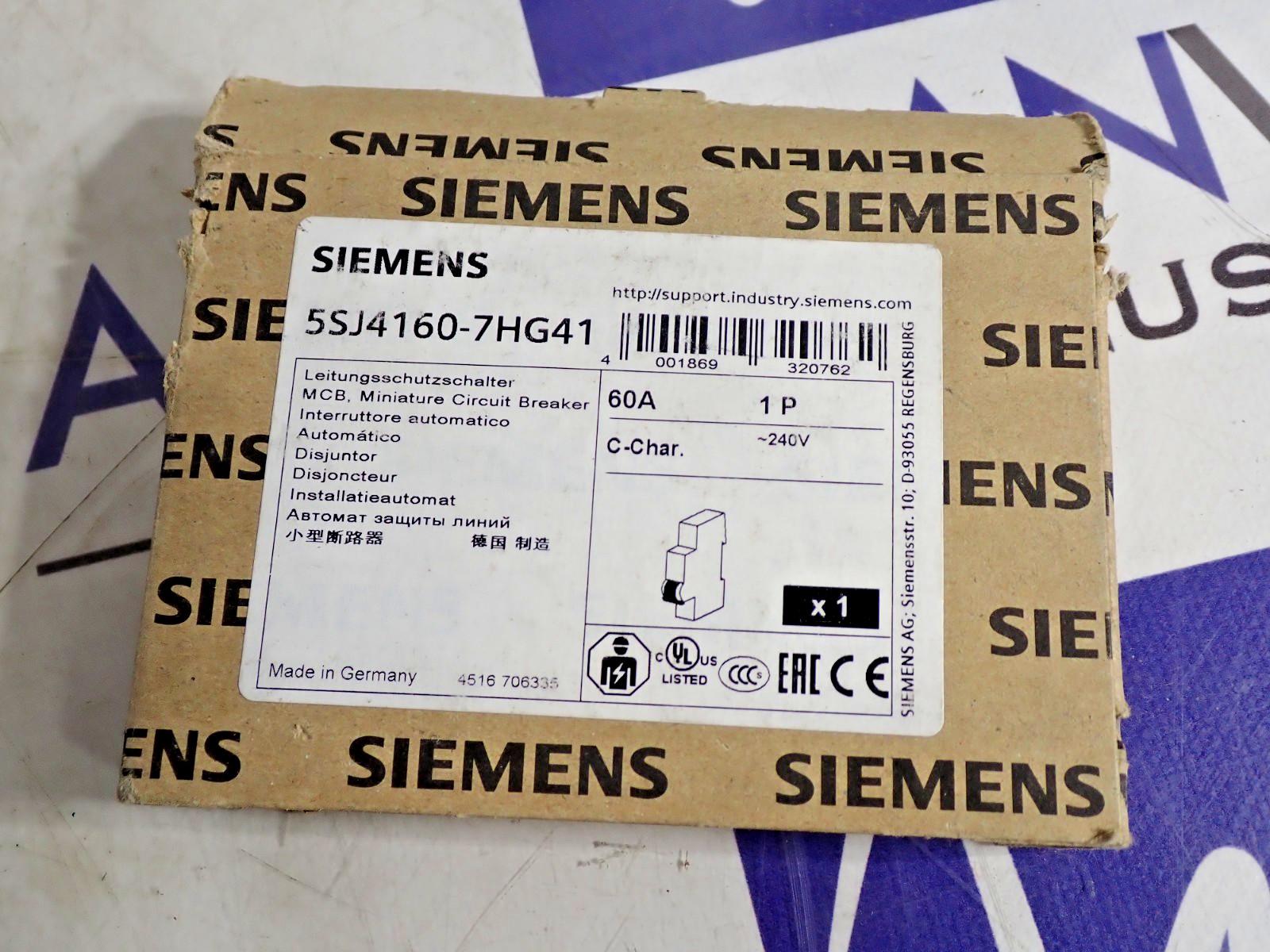 MCB 5SJ4 1P 240V 60A 10K C-TRIP