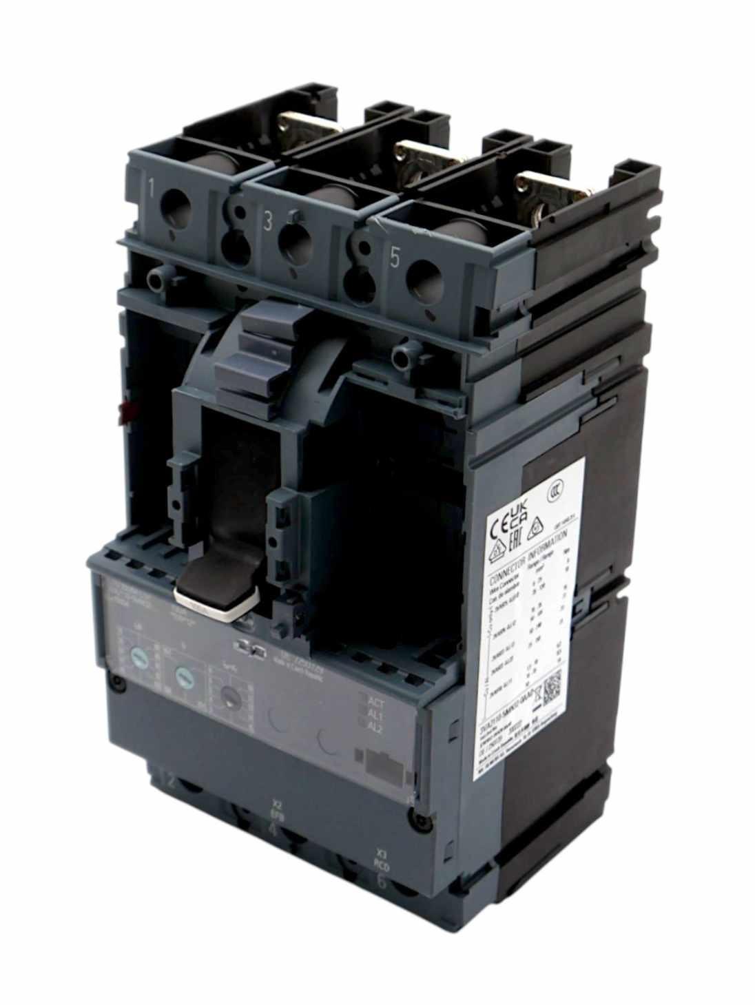 BRKR 3VA21 3P 100A 55KA MCP LSI NUT
