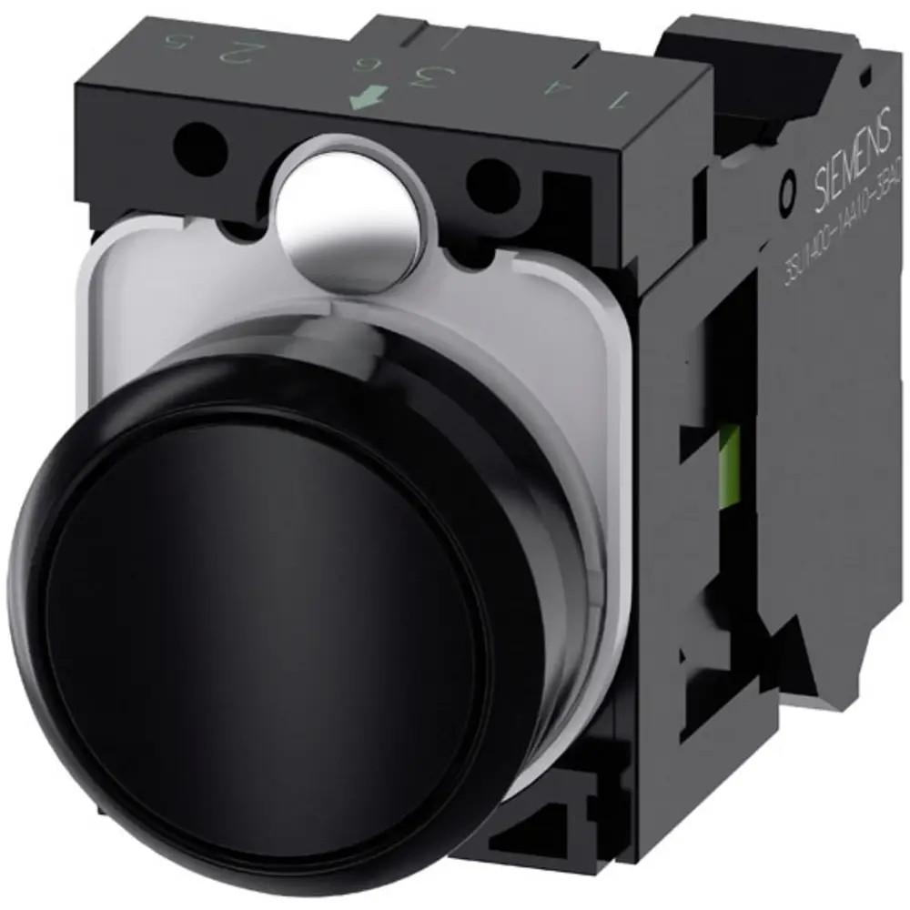 PUSHBUTTON, MOM, BLK, FLUSH