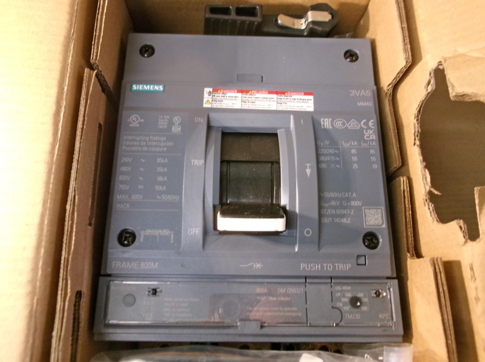 BRKR 3VA55 3P 800A 35KA FTAM LUG