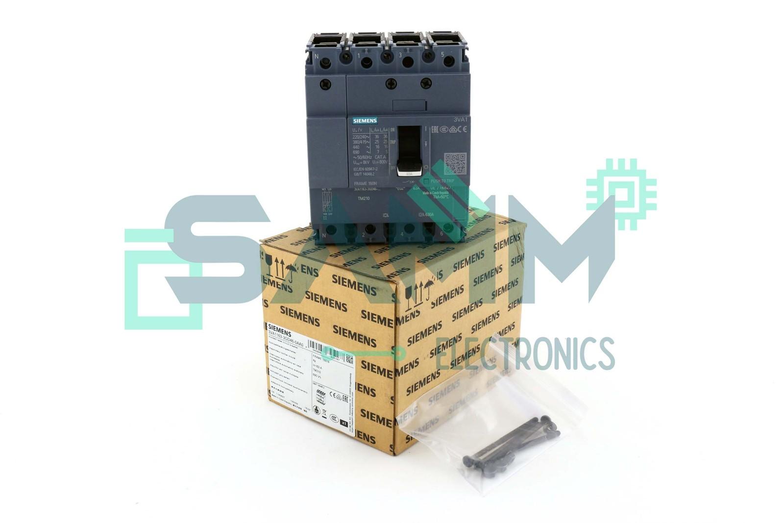 BRKR 3VA11 4P 63A 25KA FTFM 100NTRL BOX
