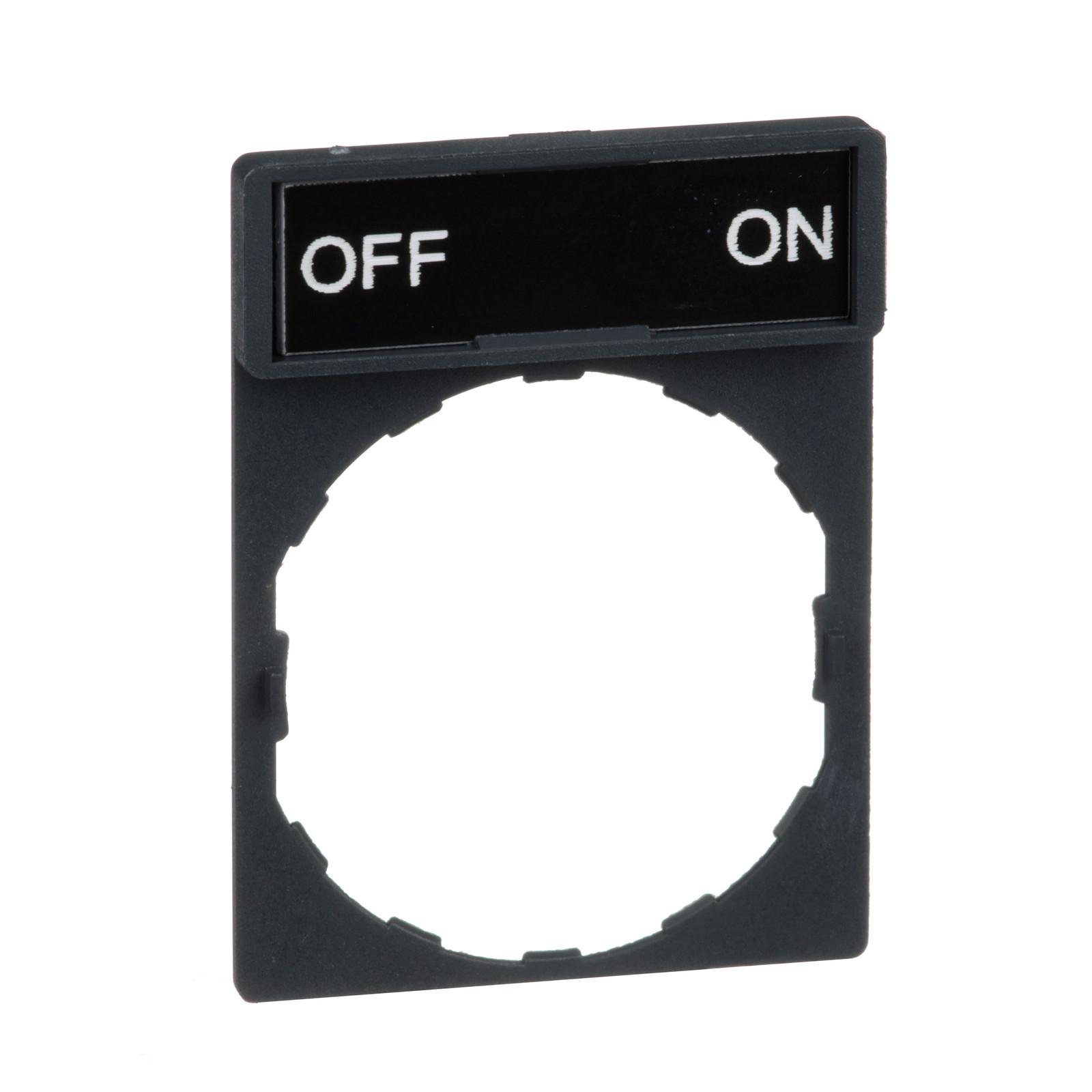 Harmony, 22mm Push Button, legend holder 30 x 40 mm, with legend 8 x 27 mm, marked OFF ON