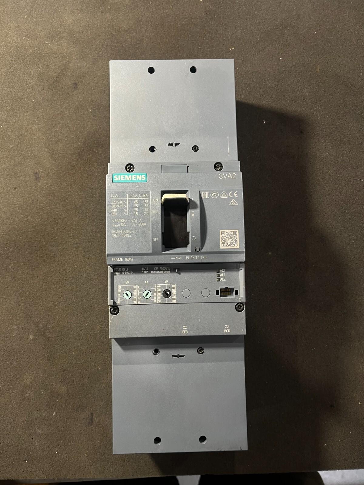 BRKR 3VA21 3P 160A 55KA ETU3-LIG NUT