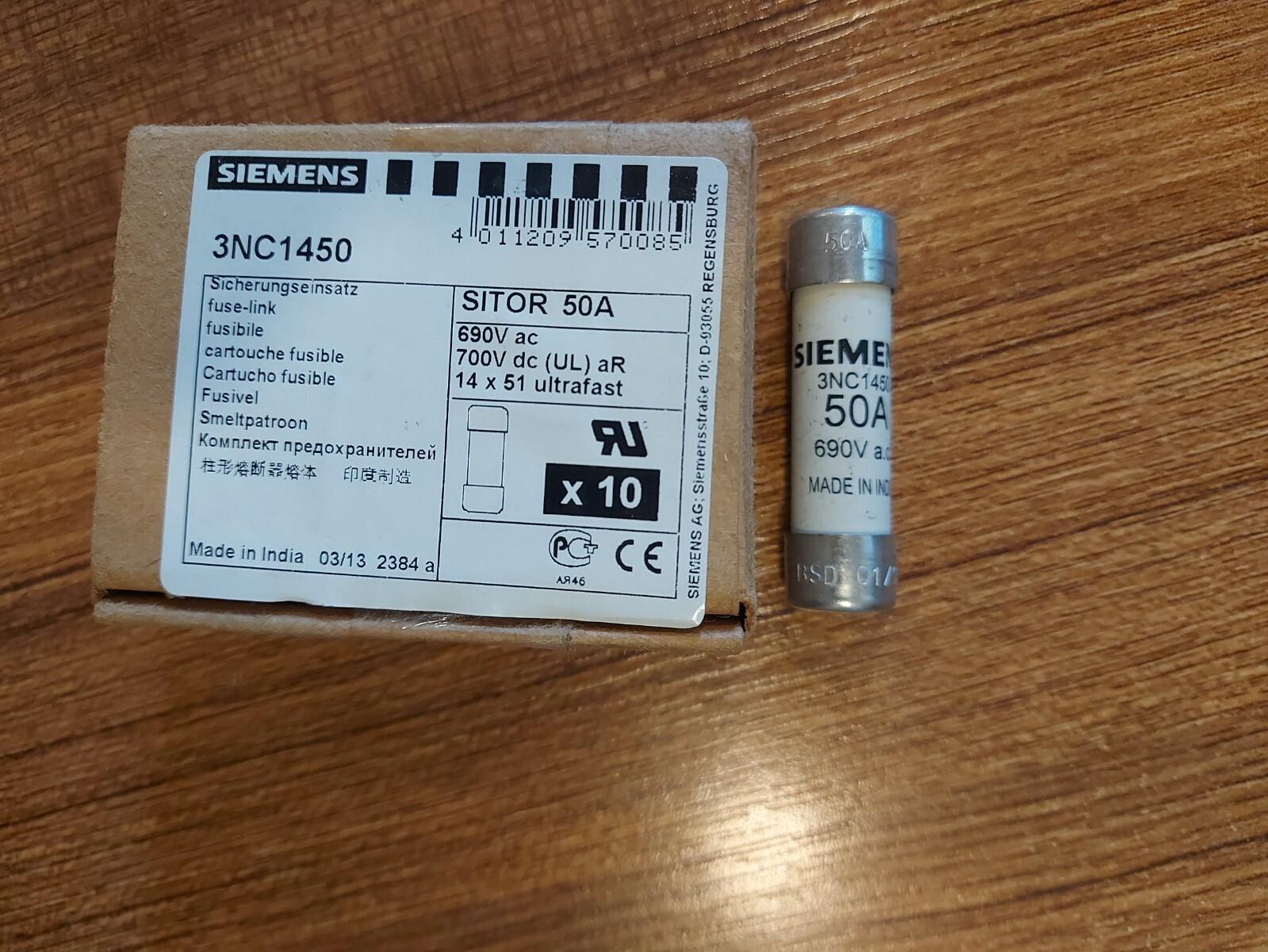 FUSE LINK, SITOR, 50A, 690V AC, 14 X 51MM