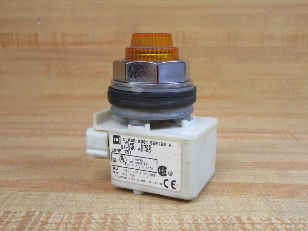 Pilot light, Harmony 9001K, metal, polycarbonate, domed, amber, 30mm, 24-28V