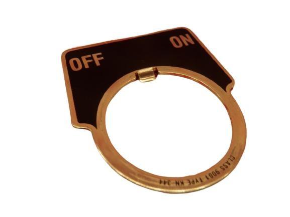 Harmony 9001K, Harmony 9001SK, legend, 30mm, aluminium, black with silver letters, 44x50mm, marking OFF-ON