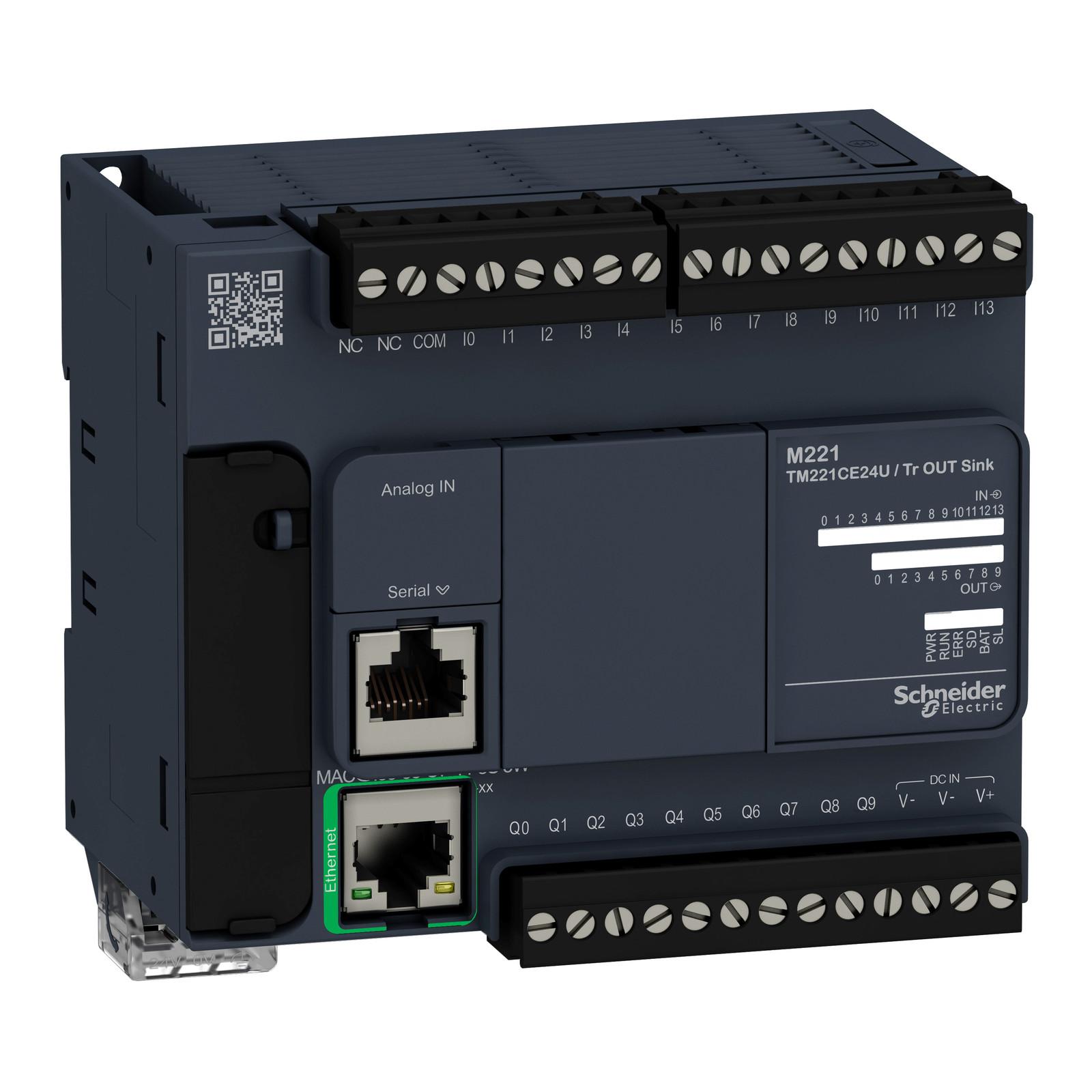 Logic controller, Modicon M221, 24io tr.npn ethernet