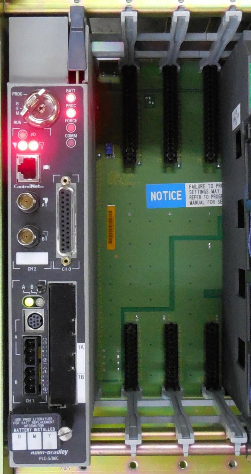 Bradley 1785-L80C15/F Rev. C01 PLC-5/80 Controlnet Processor module