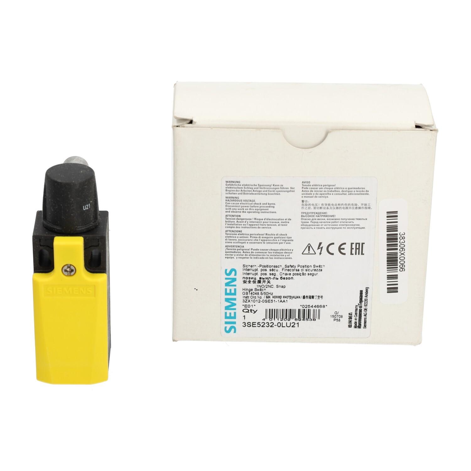 HINGESW, HOLLOWSHAFT, 15°SWITCHING, 1NO+2NC