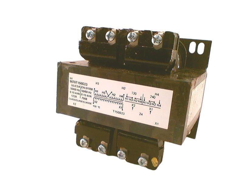 Transformer, Type T, industrial control, 150VA, 1 phase, 120x240V primary, 24V secondary, 55C rise