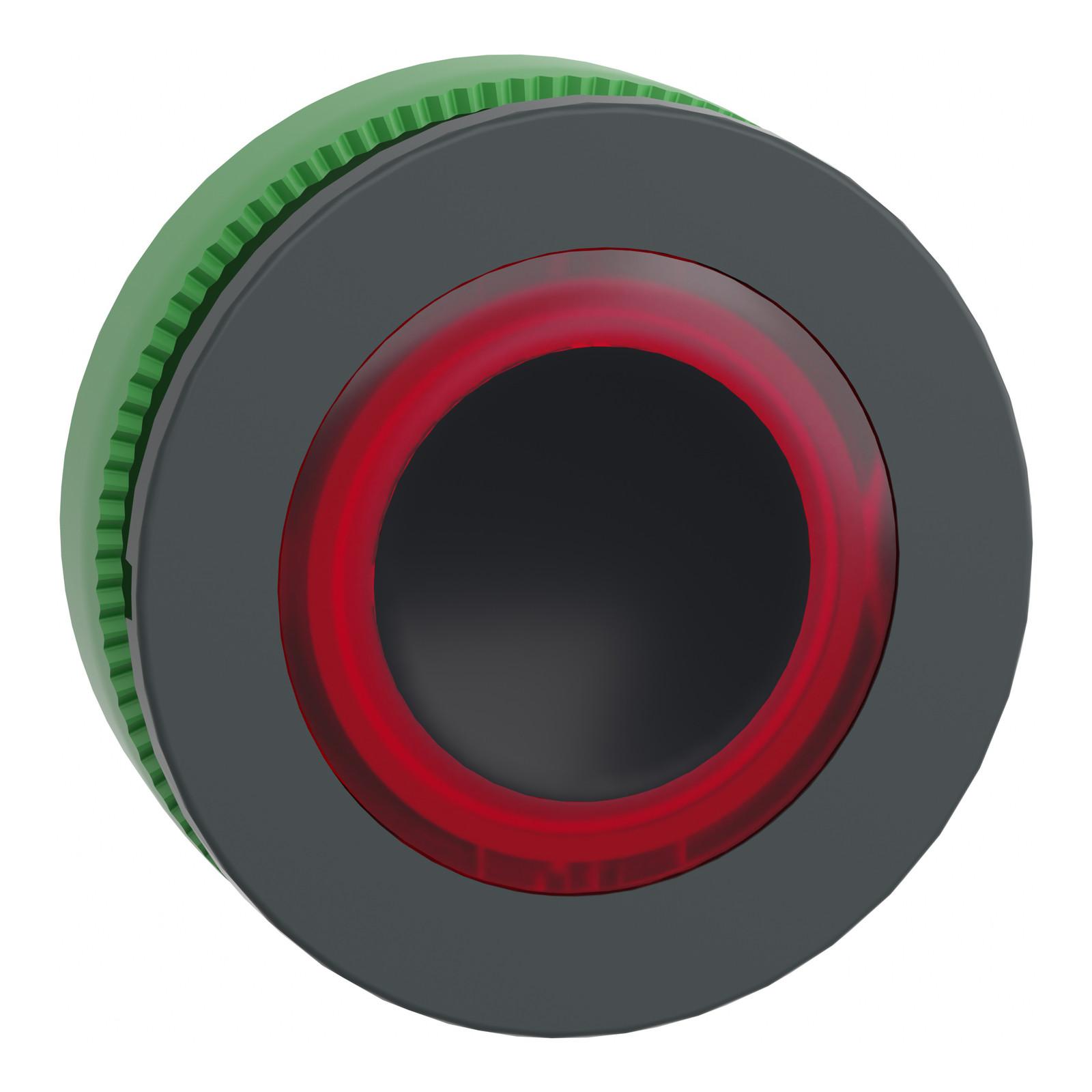 Head for illuminated push button, Harmony XB5, plastic, red flush mounted, 30mm, universal LED, illuminated ring
