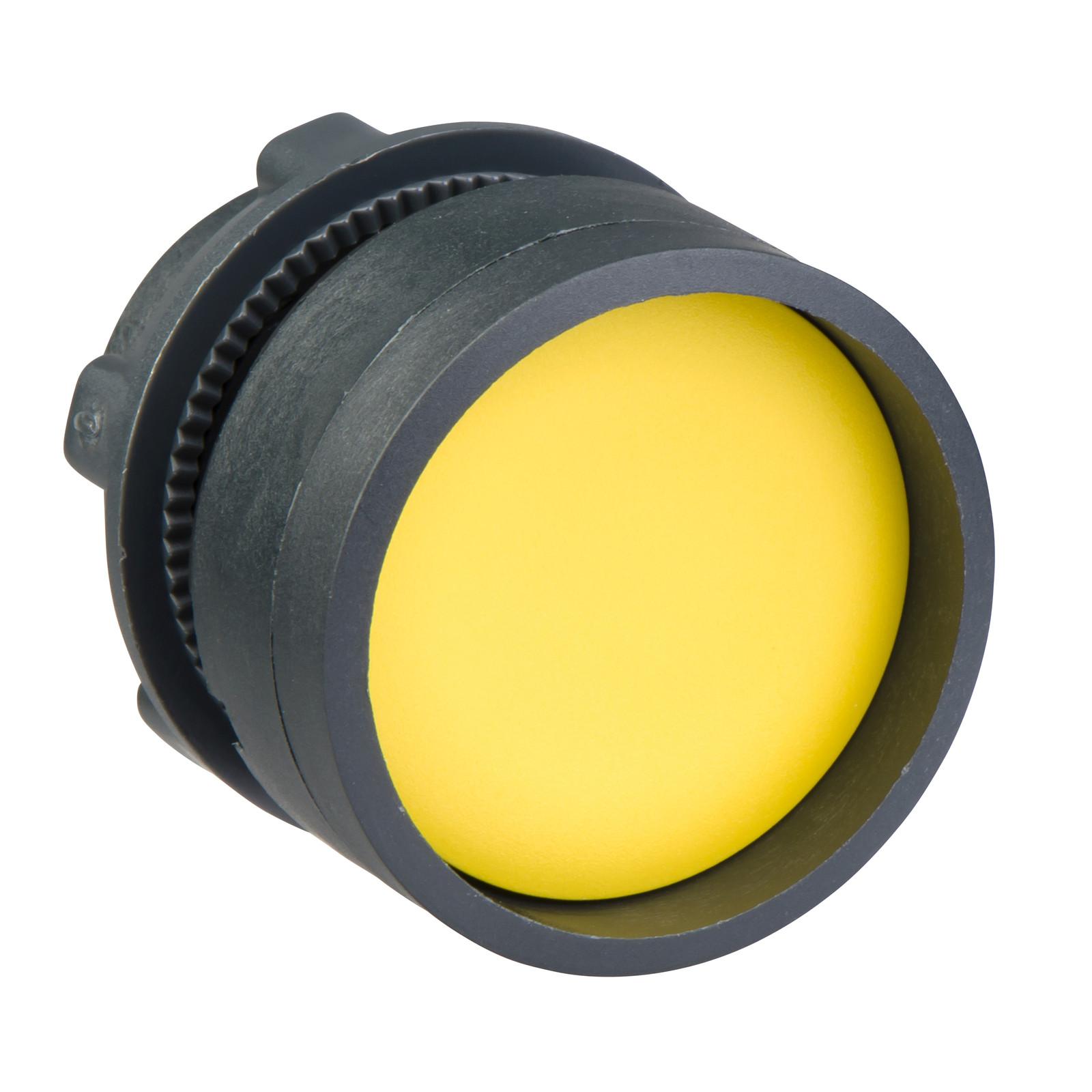 Head for non illuminated push button, Harmony XB5, yellow recessed, 22mm, spring return, unmarked