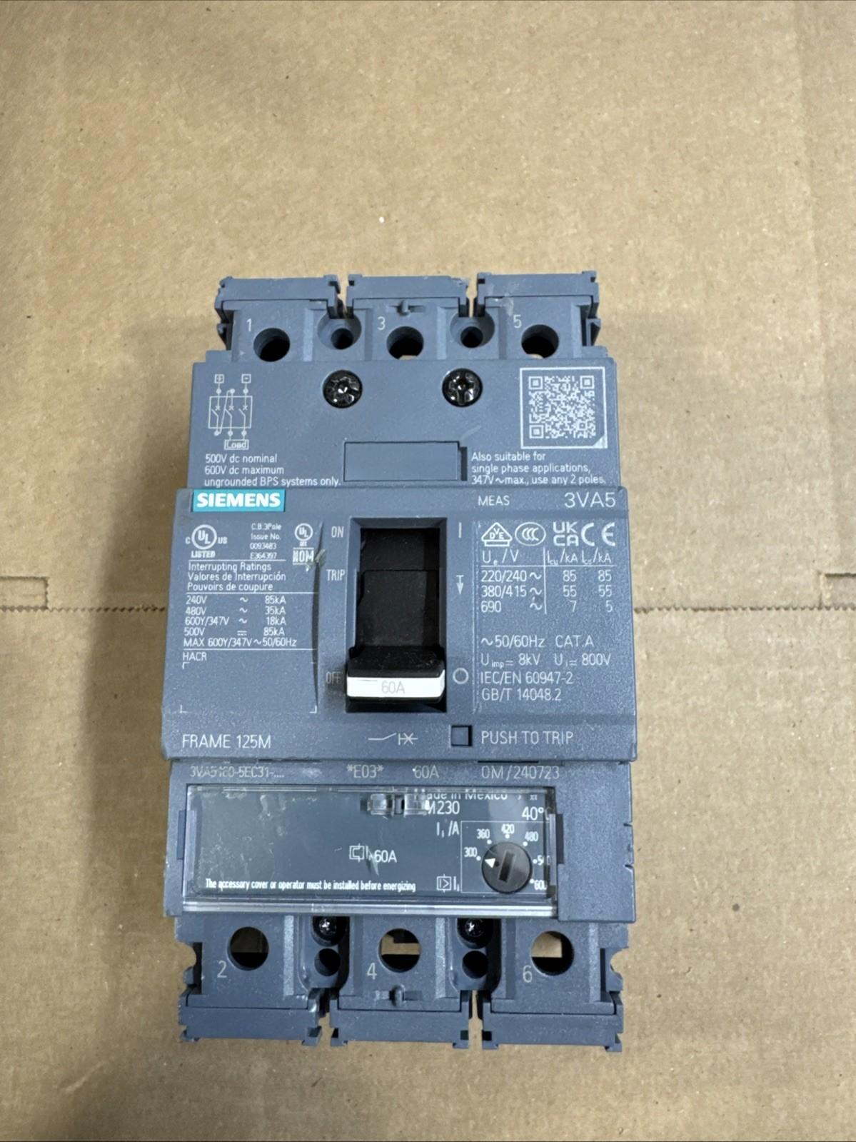 BRKR 3VA51 3P 60A 35KA FTAM