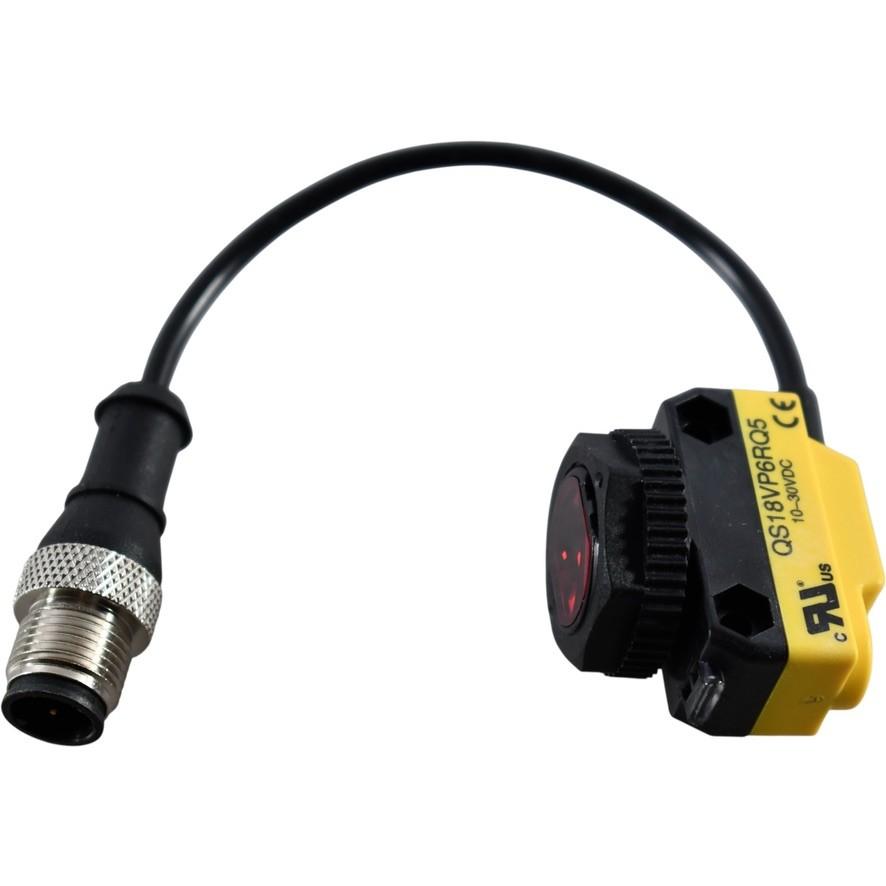 WORLD-BEAM QS18 Series: Receiver, Range: 20m, Input: 10-30V dc, Output: Complementary Solid State PNP, 6 in Pigtail EURO-Style Pigtail QD Connector