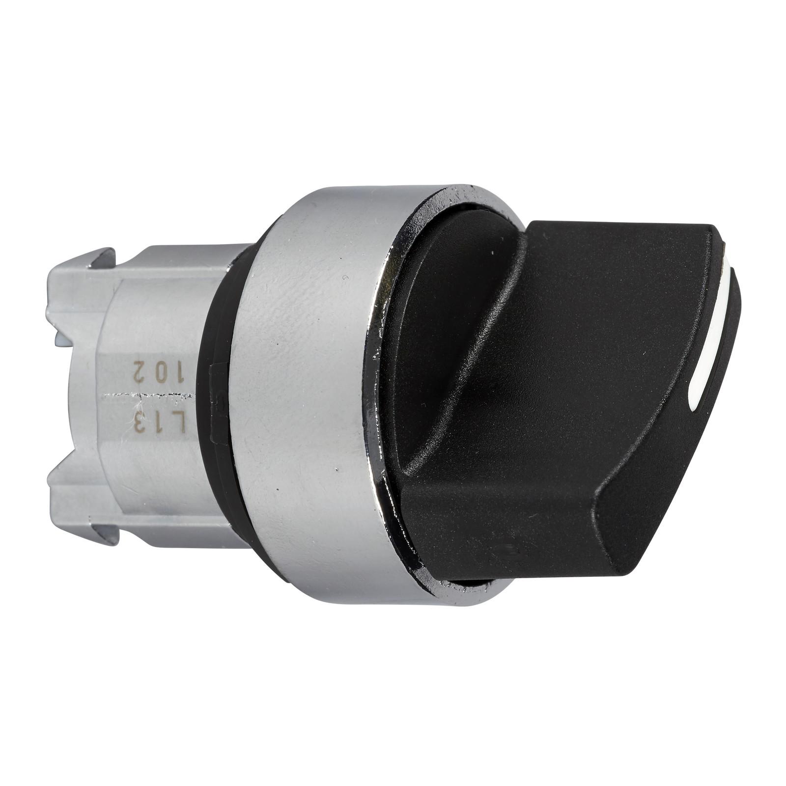22mm push button, Harmony ZB4, metal base, non illuminated 2 position selector switch, black knob, bulk packed 100