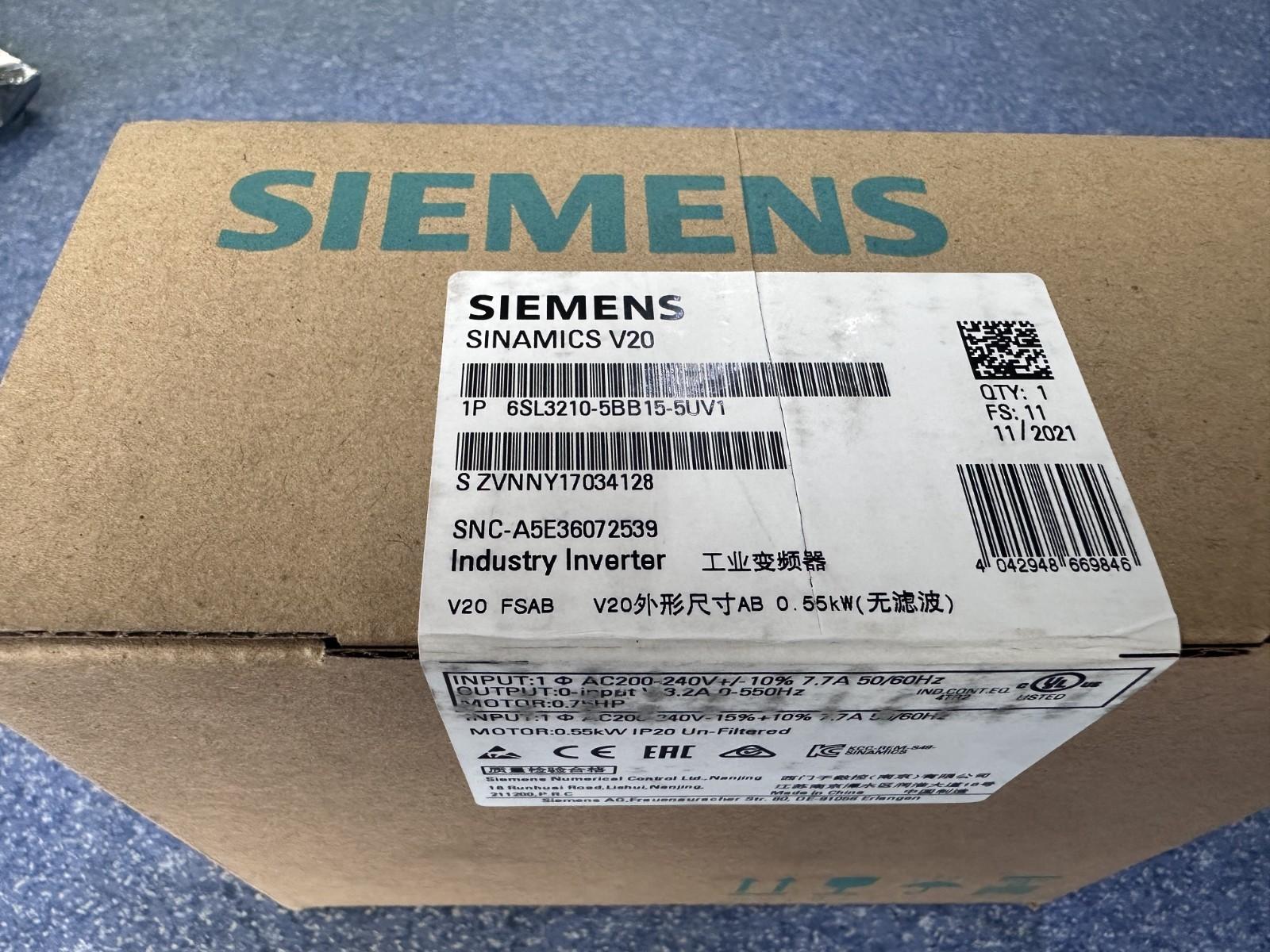 SINAMICS V20. 1AC230V 0.55KW UNFILTERED