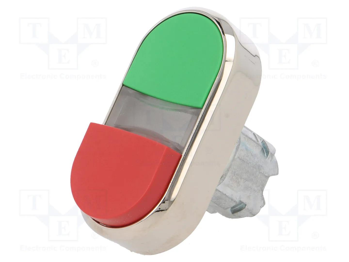 TWIN BUTTON, MOM, GREEN/RED