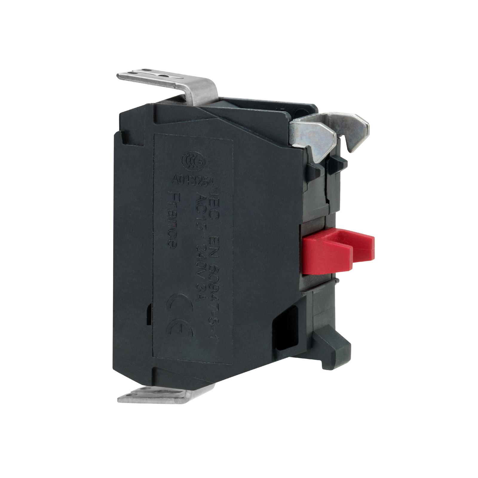 Contact block, Harmony XB4, Harmony XB5, single contact, for head 22mm, low power switching contacts, faston connector, 1NC