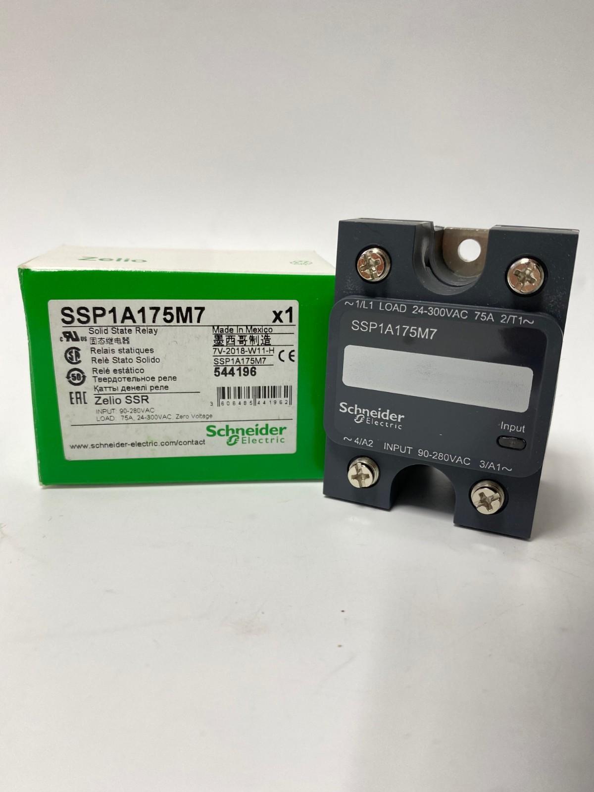 SSP1A175M7 Zelio Solid State Relay 90-280VAC 75A, 24-300VAC