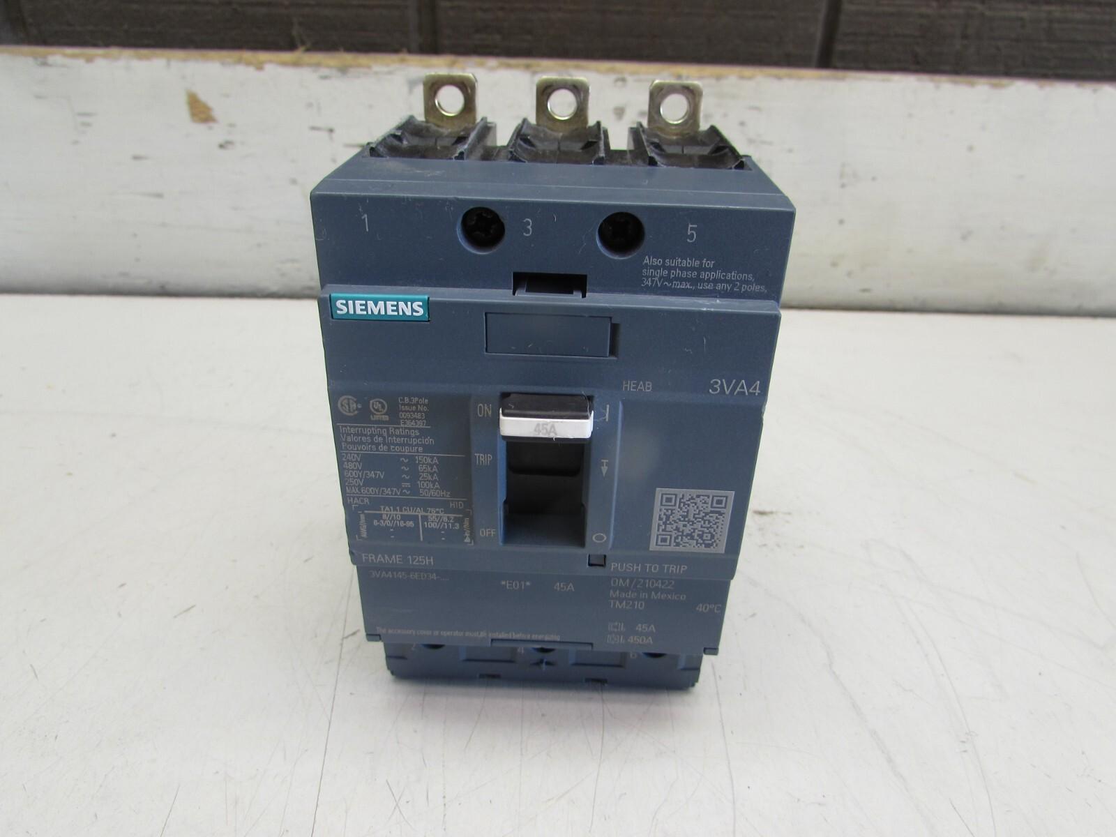 BRKR 3VA41 3P 45A 65KA FTFM LD LUG