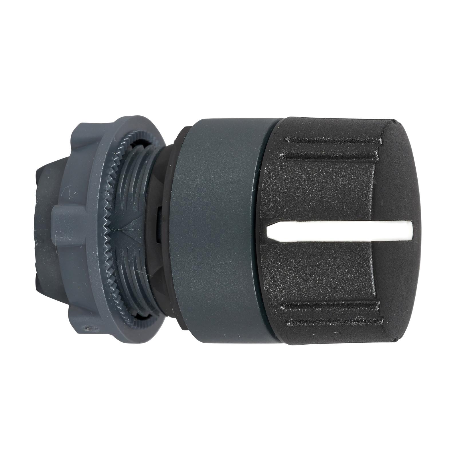 Head for selector switch, Harmony XB5, black knurled knob, 22mm, 2 positions, stay put
