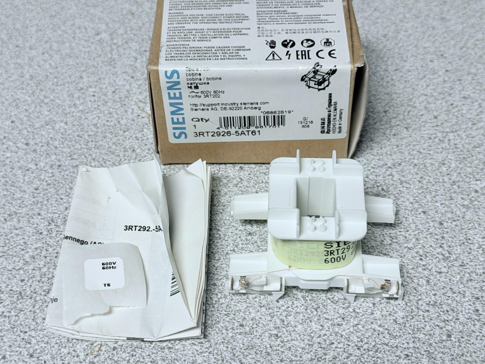 COIL FOR 3RT202 CONTACTORS 600VAC 60HZ