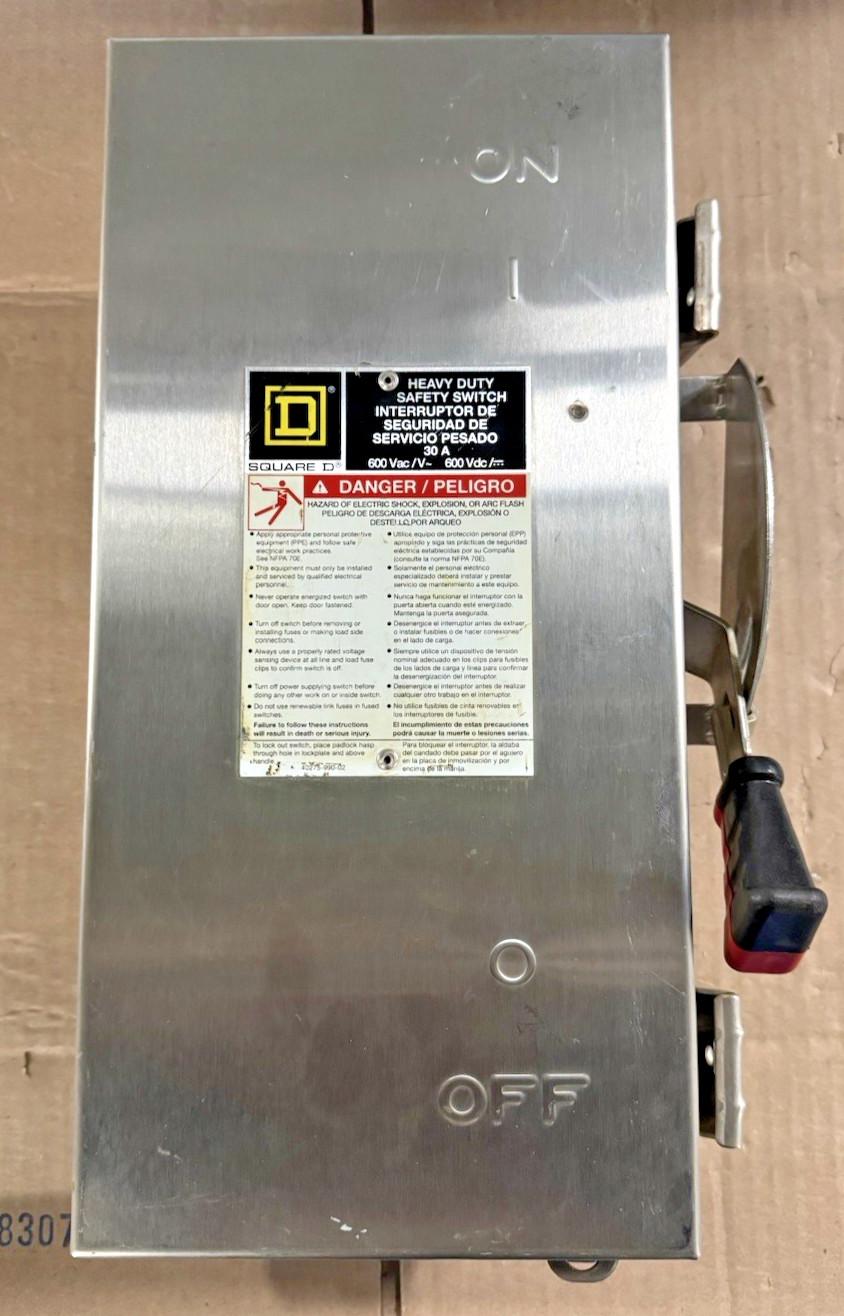 Safety switch, heavy duty, non fusible, 30A, 3 wire, 3 poles, 30hp, 600VAC/DC, Type 4, 4X, 5, 304 stainless steel