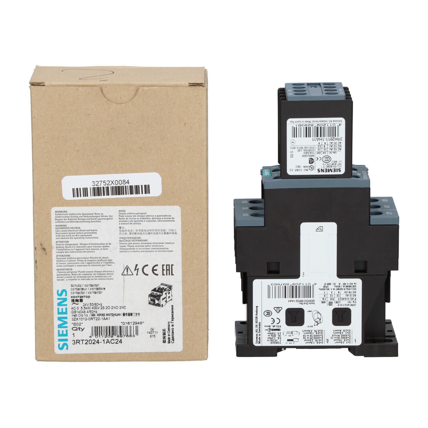 CONTACTOR S0 12A 24VAC 2NO/2NC SCRW