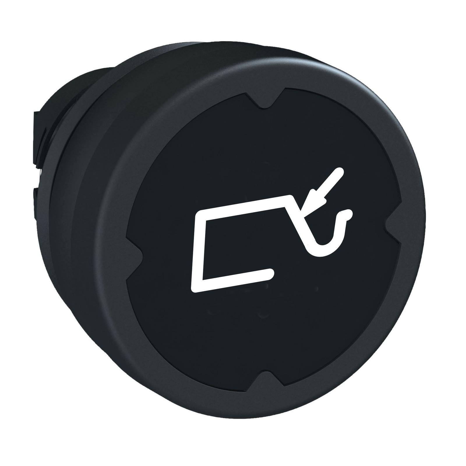 Head for push button, Harmony XB5, XB4, pushbutton harsh environment, black, with marking