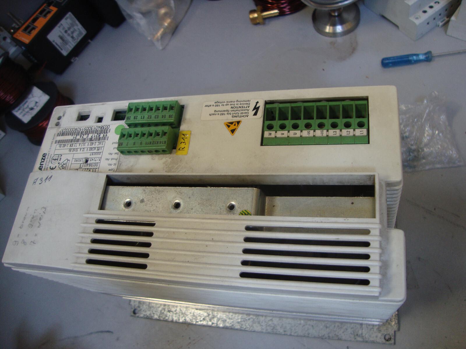 frequency inverter 338217E 33.8217 E, 7.5KW plastic with crack as faulty