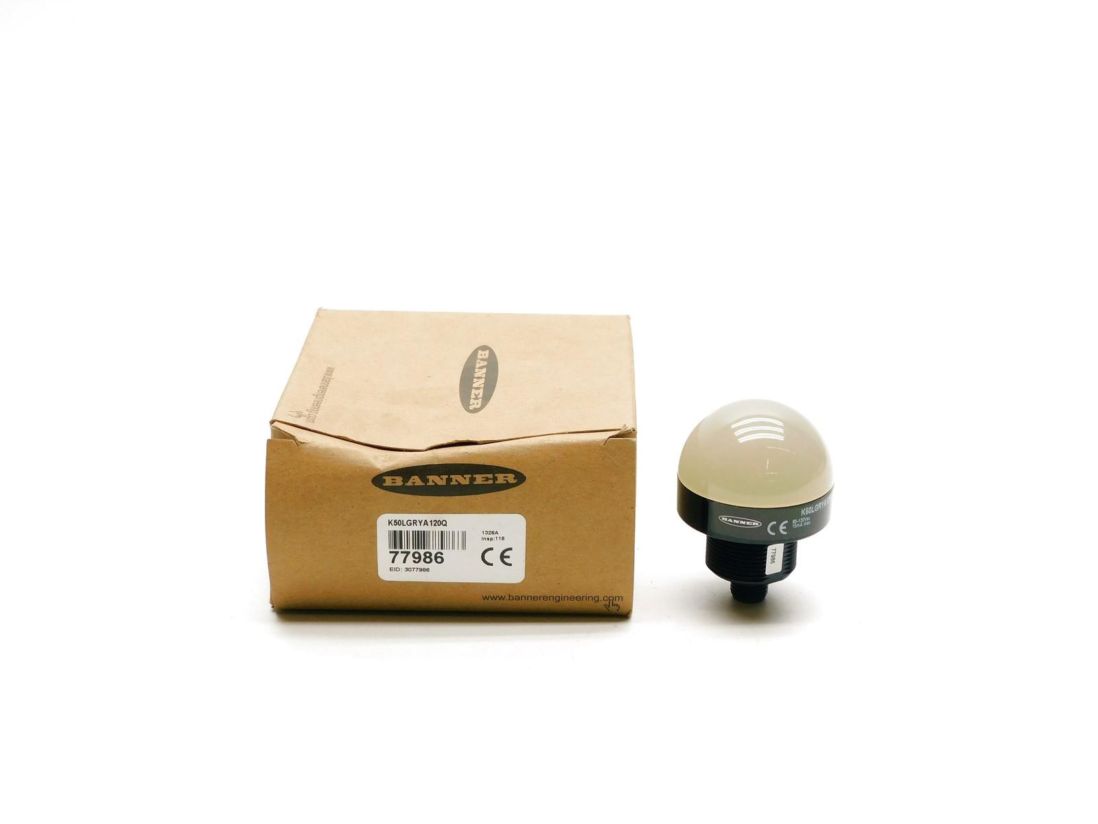 K50 Series EZ-LIGHT: 3-Color AC Indicator, Voltage: 85-130V ac, Housing: Polycarbonate, IP67, Colors: Green Red Yellow, 5-pin Micro Style Connector