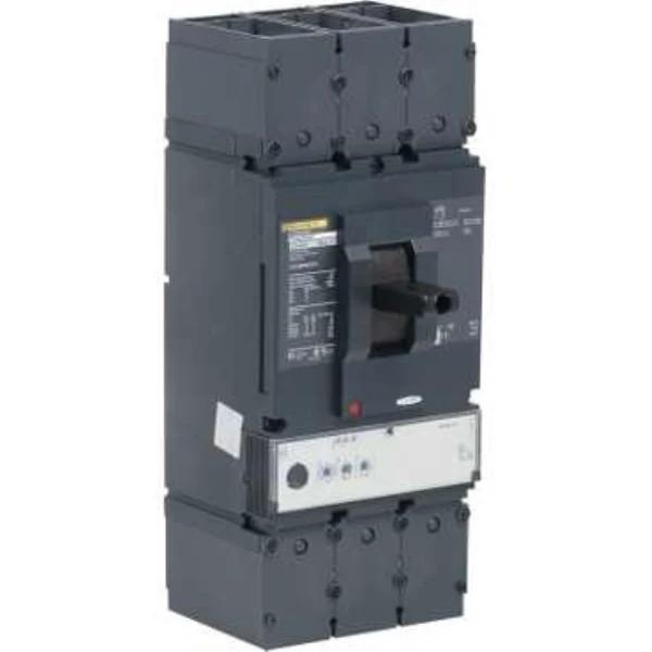 Circuit breaker, PowerPacT L, 600A, 3 pole, 600VAC, 14kA, lugs, MicroLogic 3.3, 80%