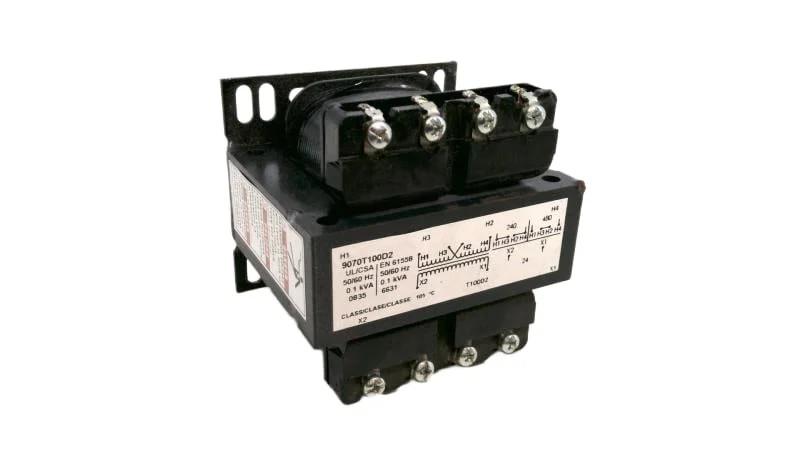 Transformer, Type T, industrial control, 100VA, 1 phase, 240x480V primary, 24V secondary, 55C rise