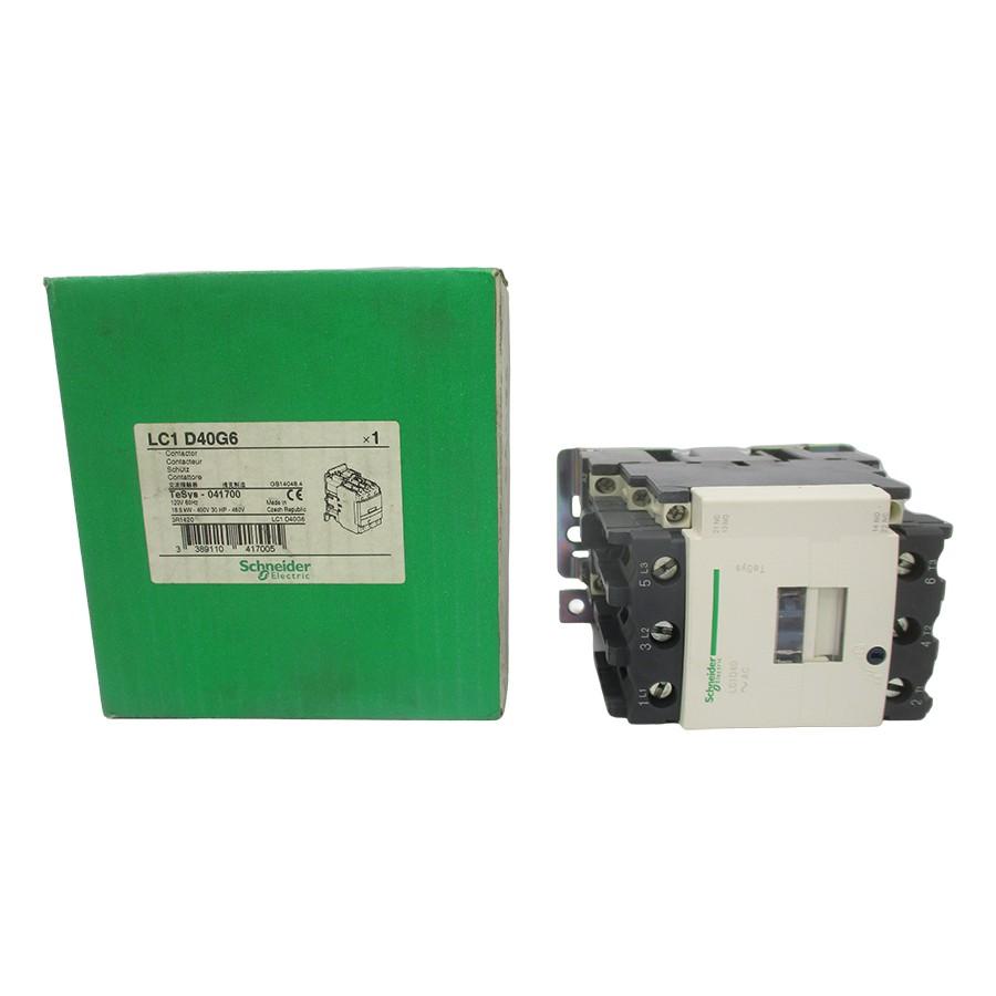 IEC contactor, TeSys D, nonreversing, 40A, 30HP at 480VAC, up to 100kA SCCR, 3 phase, 3 NO, 120VAC 60Hz coil, open style