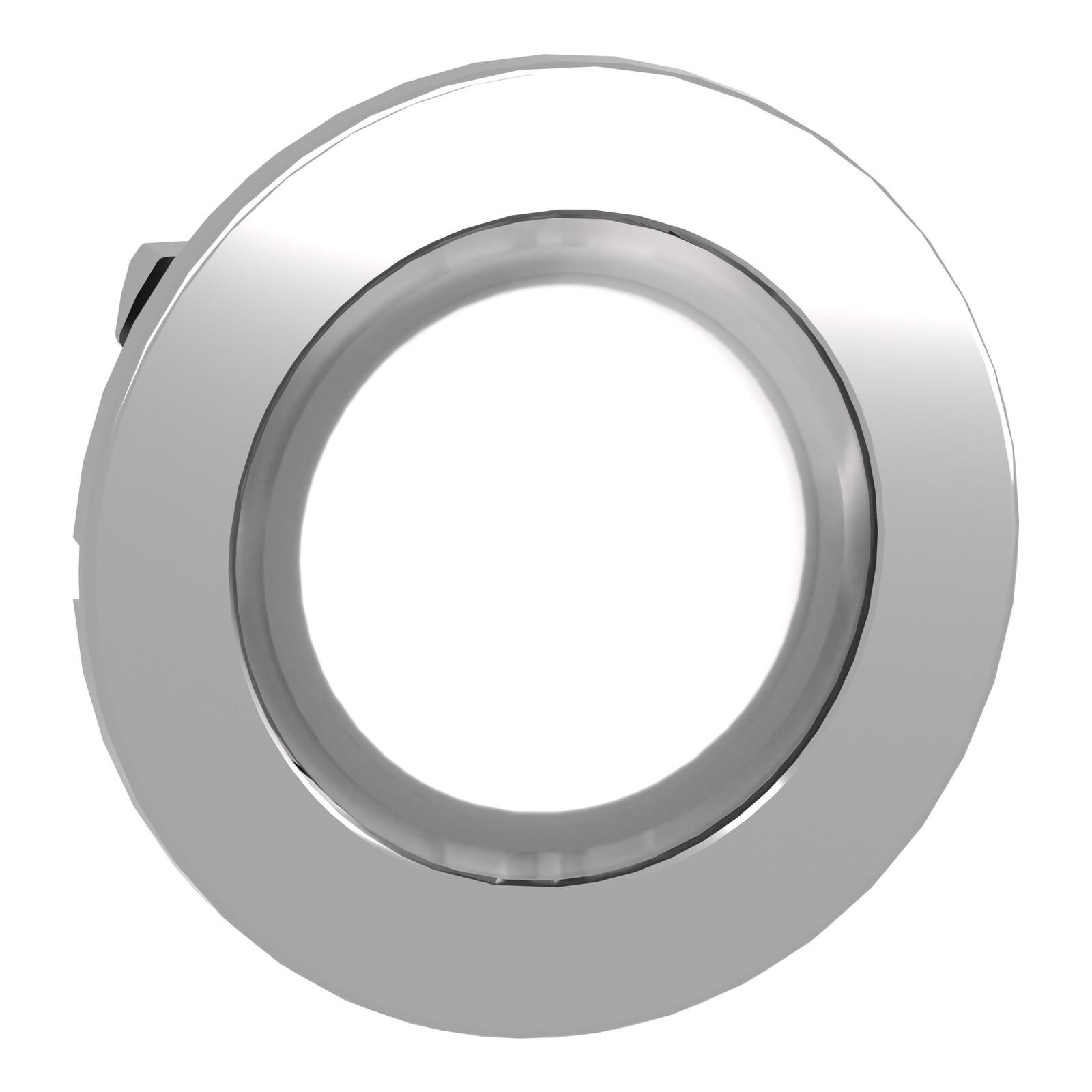 Head for illuminated push button, Harmony XB4, metal, white flush mounted, 30mm, universal LED, unmarked