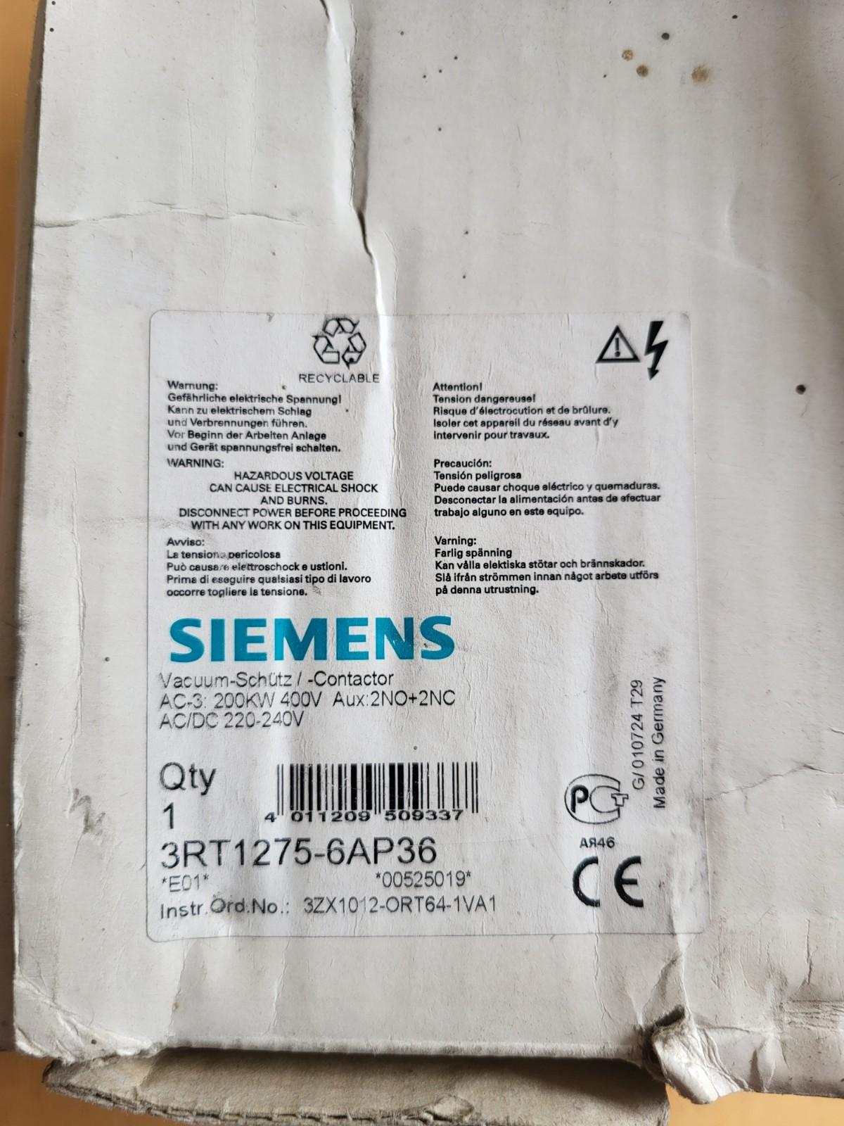 CONTACTOR VAC S12 400A 220-240V 3P BAR