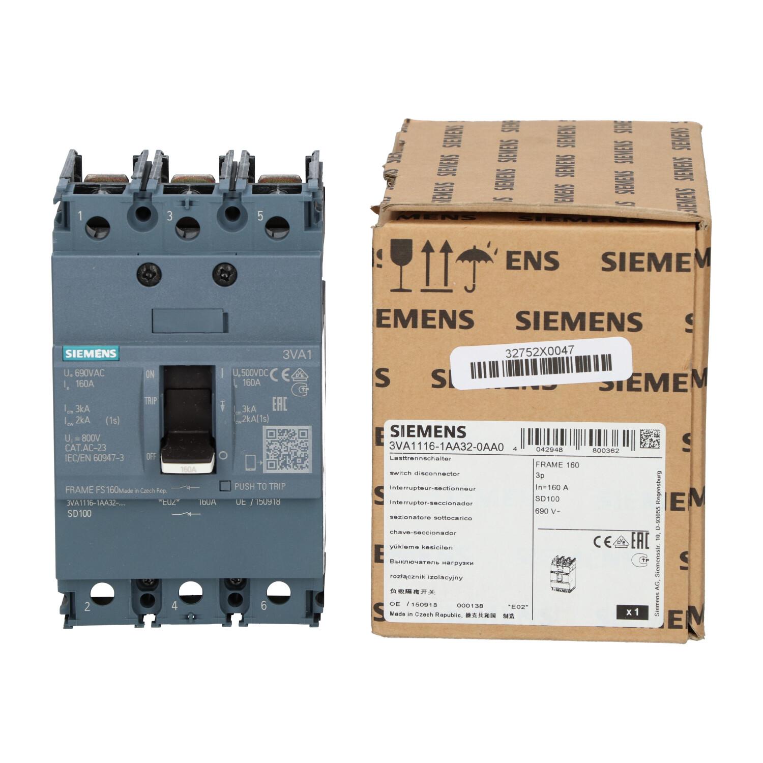 MCSW 3VA11 3P 160A NUT