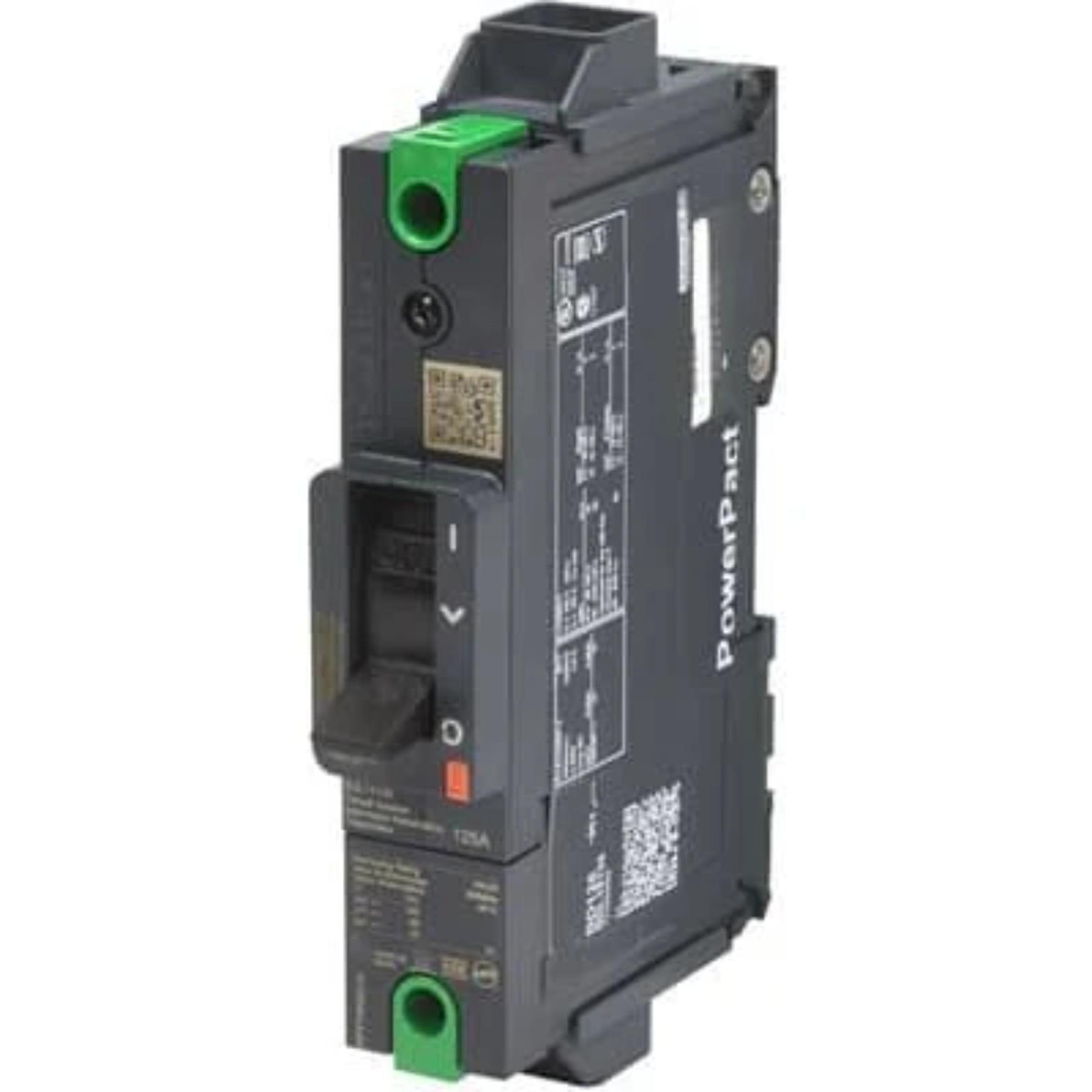 Circuit breaker, PowerPacT B, 125A, 1 pole, 600Y/347VAC, 14kA, lugs, thermal magnetic, 80%
