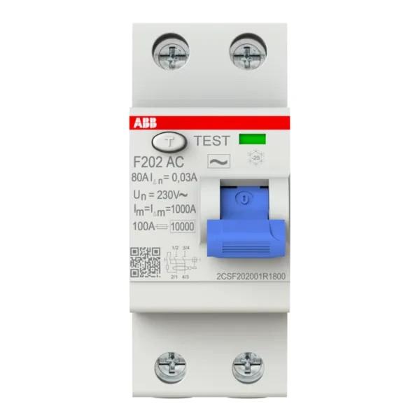 F202 AC-80/0.3 Residual Current Circuit Breaker 2P AC type 300 mA