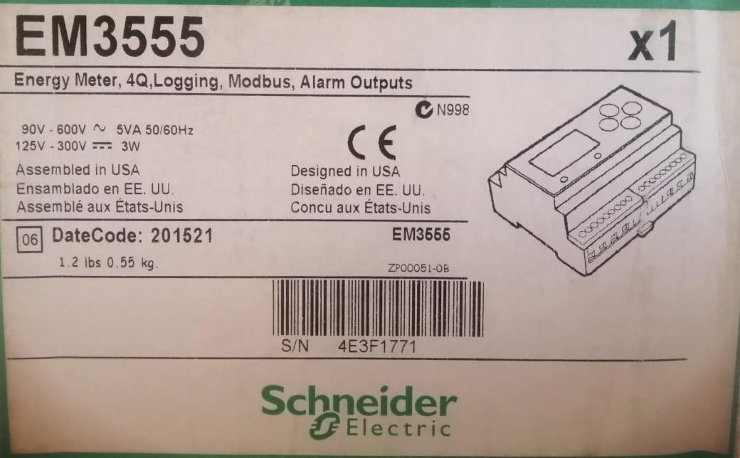 PowerLogic EM3500 DIN rail meter - Modbus 4 quadrant - current transformer