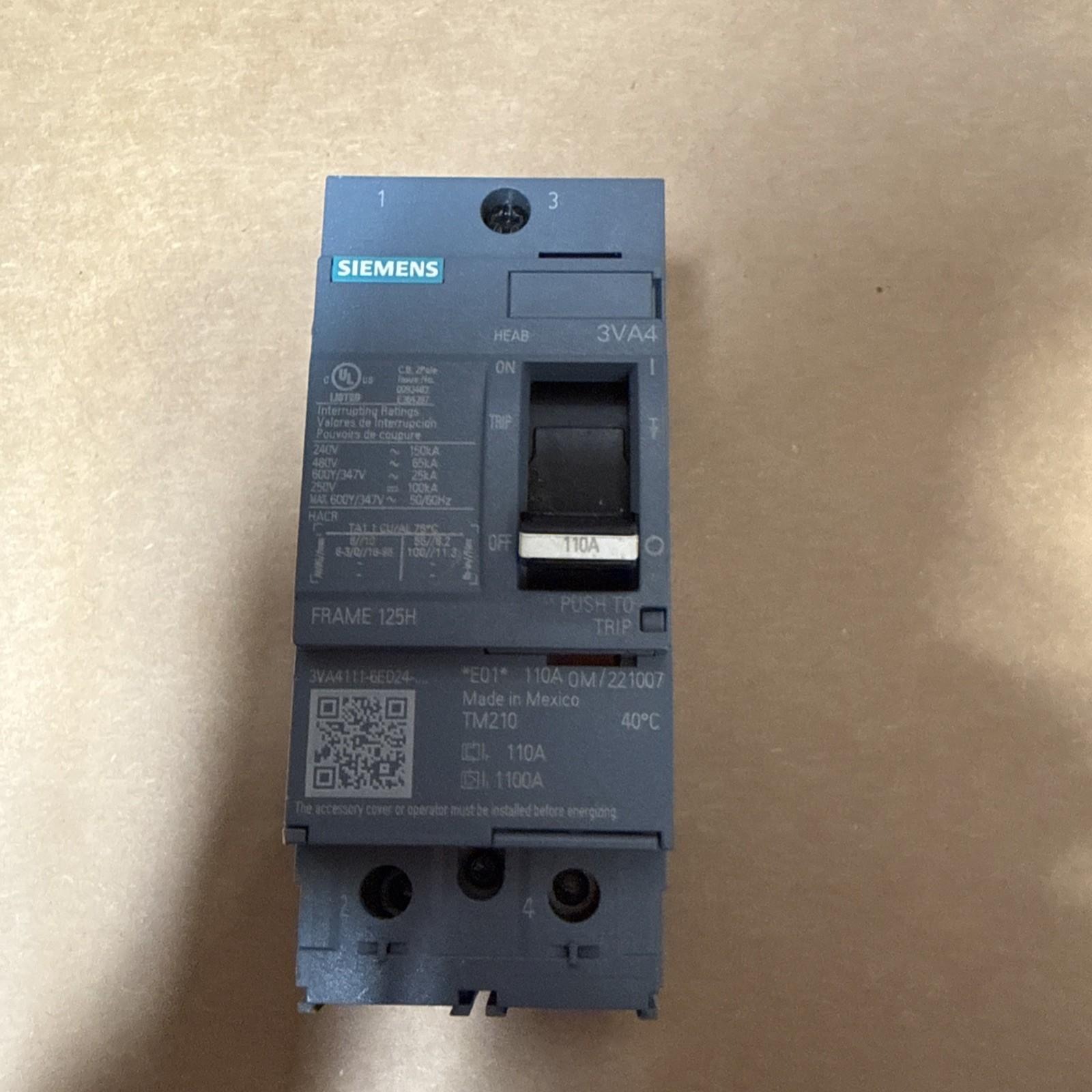 BRKR 3VA41 2P 110A 65KA FTFM LD LUG