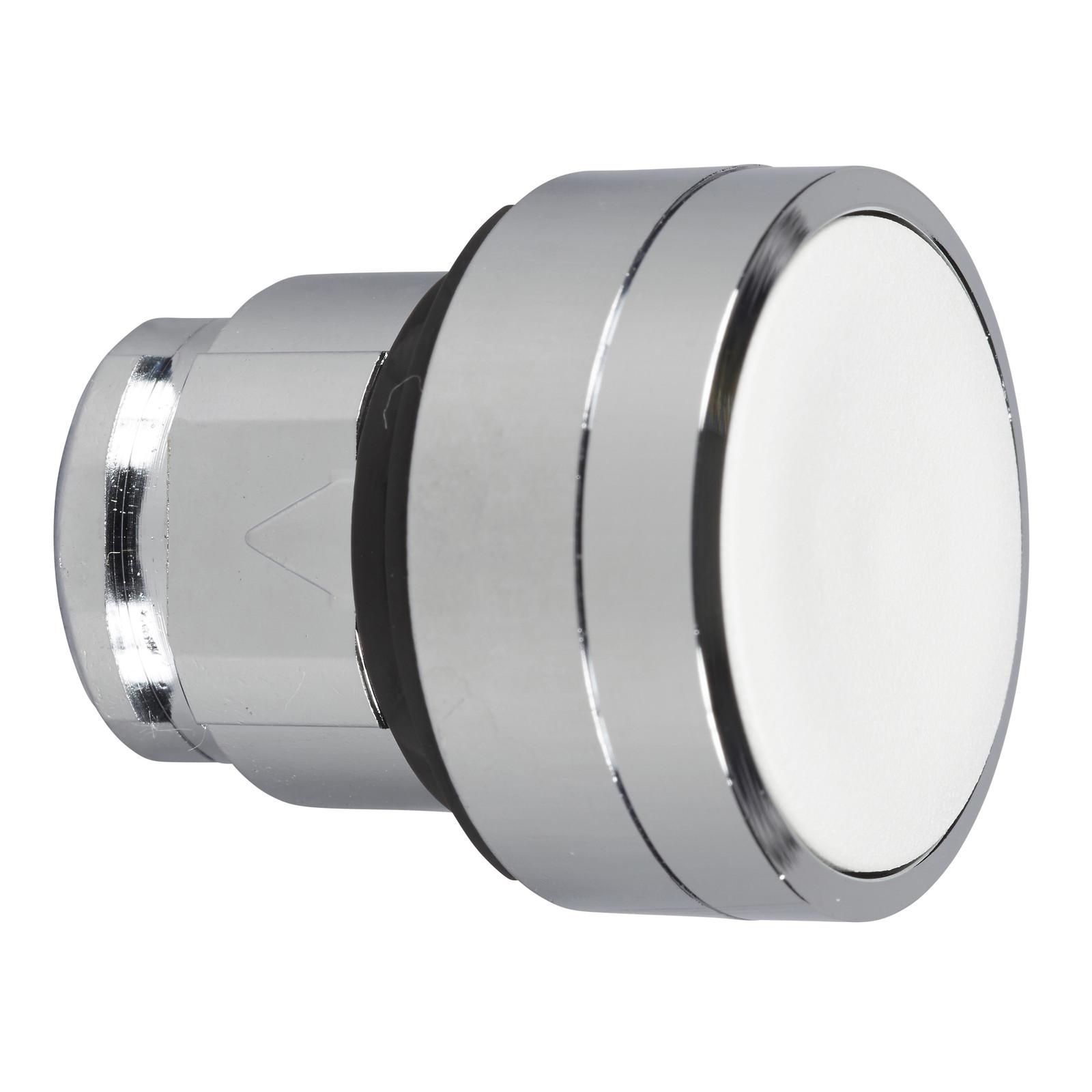 Head for non illuminated push button, Harmony XB4, white flush, 22mm, spring return, clear membrane, unmarked